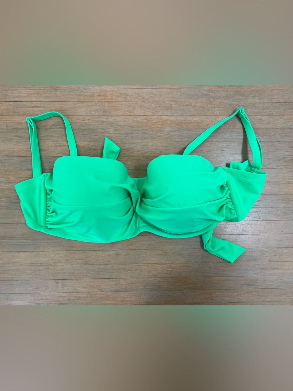 Lime green DD cup bikini top